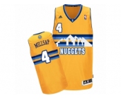 Men Adidas Denver Nuggets #4 Paul Millsap Authentic Gold Alternate NBA Jersey