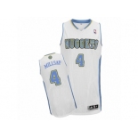 Men Adidas Denver Nuggets #4 Paul Millsap Authentic White Home NBA Jersey