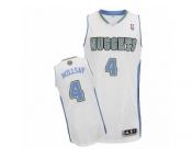 Men Adidas Denver Nuggets #4 Paul Millsap Authentic White Home NBA Jersey