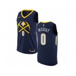 Men Nike Denver Nuggets #0 Emmanuel Mudiay Authentic Navy Blue NBA Jersey - City Edition