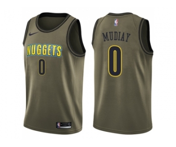 Men Nike Denver Nuggets #0 Emmanuel Mudiay Green Salute to Service NBA Swingman Jersey