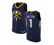 Men Nike Denver Nuggets #1 Jameer Nelson Authentic Navy Blue NBA Jersey - City Edition