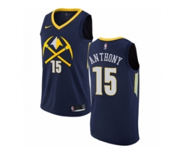 Men Nike Denver Nuggets #15 Carmelo Anthony Authentic Navy Blue NBA Jersey - City Edition