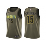 Men Nike Denver Nuggets #15 Carmelo Anthony Green Salute to Service NBA Swingman Jersey