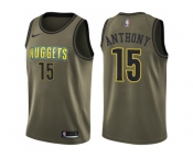 Men Nike Denver Nuggets #15 Carmelo Anthony Green Salute to Service NBA Swingman Jersey