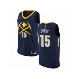 Men Nike Denver Nuggets #15 Nikola Jokic Authentic Navy Blue NBA Jersey - City Edition