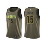 Men Nike Denver Nuggets #15 Nikola Jokic Green Salute to Service NBA Swingman Jersey