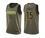 Men Nike Denver Nuggets #15 Nikola Jokic Green Salute to Service NBA Swingman Jersey