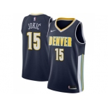 Men Nike Denver Nuggets #15 Nikola Jokic Navy Stitched NBA Swingman Jersey