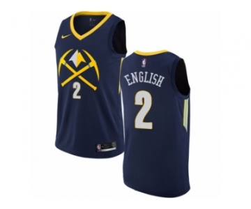 Men Nike Denver Nuggets #2 Alex English Authentic Navy Blue NBA Jersey - City Edition