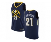 Men Nike Denver Nuggets #21 Wilson Chandler Authentic Navy Blue NBA Jersey - City Edition