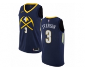 Men Nike Denver Nuggets #3 Allen Iverson Authentic Navy Blue NBA Jersey - City Edition