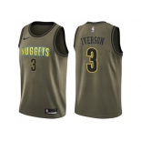 Men Nike Denver Nuggets #3 Allen Iverson Green Salute to Service NBA Swingman Jersey