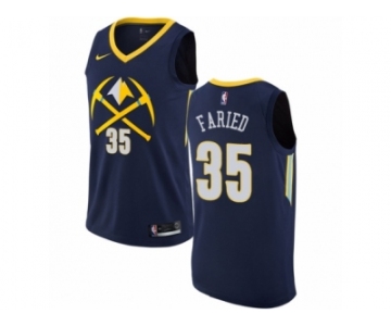 Men Nike Denver Nuggets #35 Kenneth Faried Authentic Navy Blue NBA Jersey - City Edition