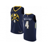 Men Nike Denver Nuggets #4 Paul Millsap Authentic Navy Blue NBA Jersey - City Edition