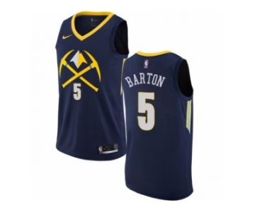 Men Nike Denver Nuggets #5 Will Barton Authentic Navy Blue NBA Jersey - City Edition