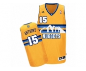 Men's Adidas Denver Nuggets #15 Carmelo Anthony Authentic Gold Alternate NBA Jersey