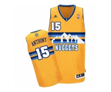 Men's Adidas Denver Nuggets #15 Carmelo Anthony Authentic Gold Alternate NBA Jersey