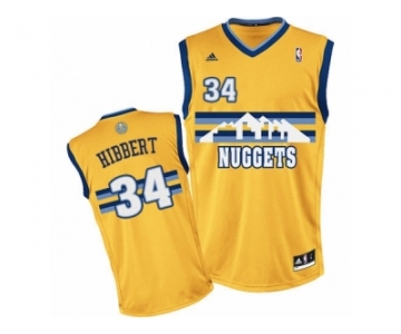 Men's Adidas Denver Nuggets #34 Roy Hibbert Authentic Gold Alternate NBA Jersey