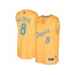 Men's Adidas Denver Nuggets #8 Danilo Gallinari Authentic Gold 2016-2017 Christmas Day NBA Jersey