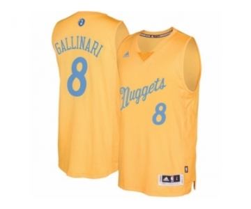 Men's Adidas Denver Nuggets #8 Danilo Gallinari Authentic Gold 2016-2017 Christmas Day NBA Jersey