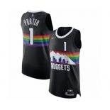 Men's Denver Nuggets #1 Michael Porter Authentic Black Basketball Jersey - 2019-20 City Edition - 副本