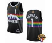 Men's Denver Nuggets #1 Michael Porter Jr. Black 2023 Finals City Edition Stitched Basketball Jersey