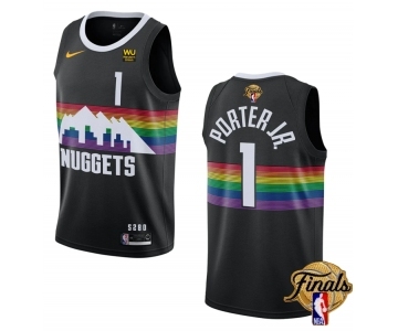 Men's Denver Nuggets #1 Michael Porter Jr. Black 2023 Finals City Edition Stitched Basketball Jersey