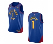 Men's Denver Nuggets #1 Michael Porter Jr. Blue 2022-23 Statement Edition With NO.6 PatchStitched Jersey