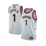 Men's Denver Nuggets #1 Michael Porter Jr. White 2023 Finals Champions Icon Edition Stitched Basketball Jersey