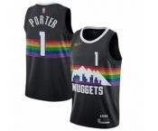 Men's Denver Nuggets #1 Michael Porter Swingman Black Basketball Jersey - 2019-20 City Edition