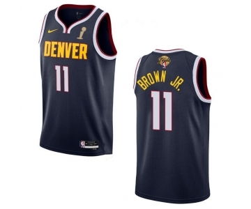 Men's Denver Nuggets #11 Bruce Brown Navy 2023 Finals Champions Icon EditionStitched Basketball Jersey