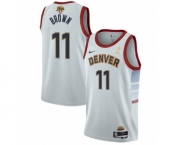 Men's Denver Nuggets #11 Bruce Brown White 2023 Finals Champions Icon Edition Stitched Basketball Jersey