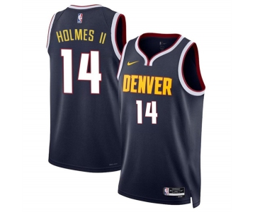 Men's Denver Nuggets #14 DaRon Holmes II Navy 2024 Draft Icon Edition Stitched Basketball Jersey