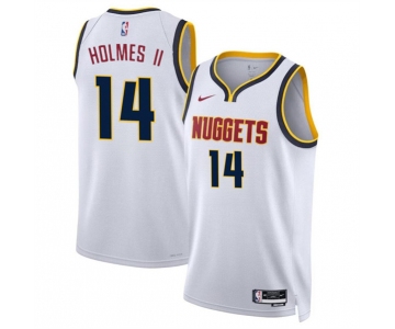 Men's Denver Nuggets #14 DaRon Holmes II White 2024 Draft Association Edition Stitched Basketball Jersey