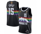 Men's Denver Nuggets #15 Nikola Jokic Black 2023 Finals Champions City Edition Stitched Basketball Jersey