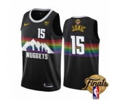 Men's Denver Nuggets #15 Nikola Jokic Black 2023 Finals City Edition Stitched Basketball Jersey