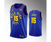 Men's Denver Nuggets #15 Nikola Jokic Blue 2022-23 statement edition Stitched Jersey