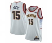 Men's Denver Nuggets #15 Nikola Jokic Gray 2022-23 City Edition With NO.6 Patch Stitched Jersey