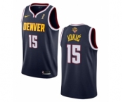 Men's Denver Nuggets #15 Nikola Jokic Navy 2023 Finals Champions Icon Edition Stitched Basketball Jersey