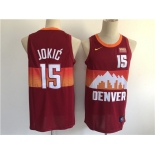 Men's Denver Nuggets #15 Nikola Jokic Swingman Red Basketball Jersey - 2020-21 City Edition