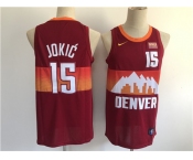 Men's Denver Nuggets #15 Nikola Jokic Swingman Red Basketball Jersey - 2020-21 City Edition