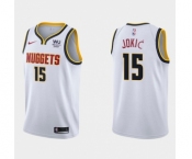 Men's Denver Nuggets #15 Nikola Jokic White 2019-20 Association Edition Stitched Jersey