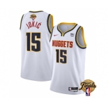 Men's Denver Nuggets #15 Nikola Jokic White 2023 Finals Association Edition Stitched Basketball Jersey