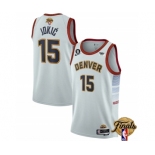 Men's Denver Nuggets #15 Nikola Jokic White 2023 Finals Icon Edition With NO.6 Patch Stitched Basketball Jersey