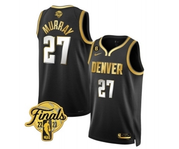 Men's Denver Nuggets #27 Jamal Murray Black 2023 Finals Collection With NO.6 Patch Stitched Basketball Jersey