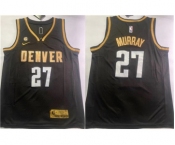 Men's Denver Nuggets #27 Jamal Murray Black With NO.6 Patch Stitched Jersey