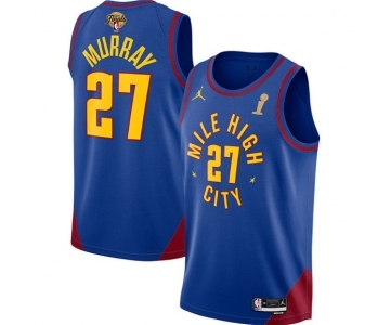 Men's Denver Nuggets #27 Jamal Murray Blue 2023 Finals Champions Statement Edition Stitched Basketball Jersey