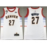 Men's Denver Nuggets #27 Jamal Murray Silver 2022-23 City Edition With NO.6 Patch Stitched Jersey