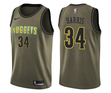 Men's Denver Nuggets #34 Devin Harris Swingman Green Salute to Service Basketball Jersey